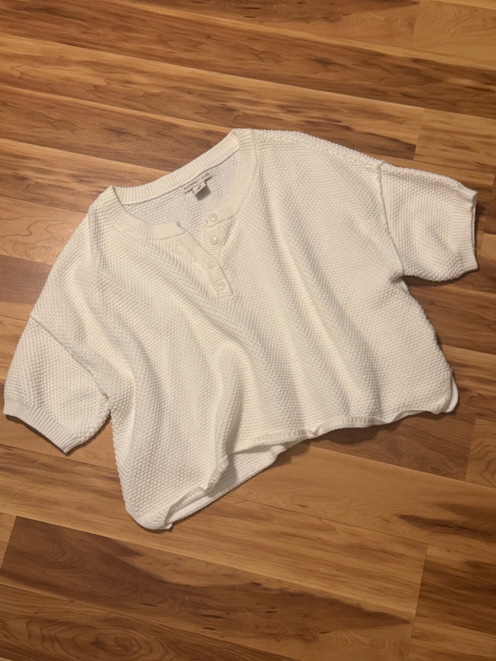 Sincerely Jules | White Textured Knit Crop Top